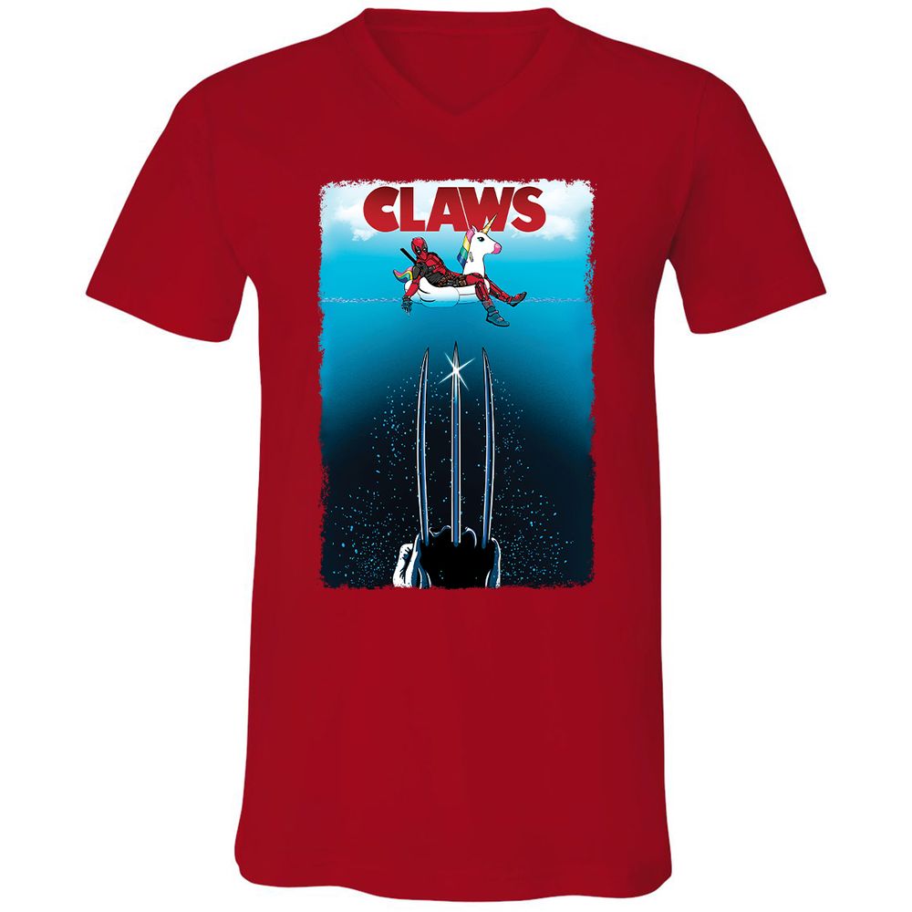 Unisex V-Neck T-Shirt - XDYTG9B3 - Red - 3