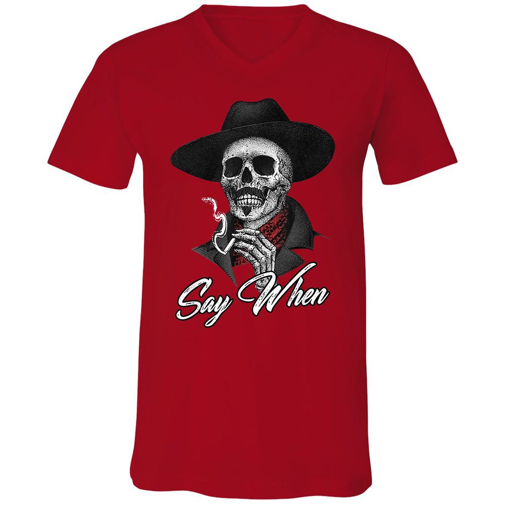 Unisex V-Neck T-Shirt - 5ZPEVTYX - Red - 3