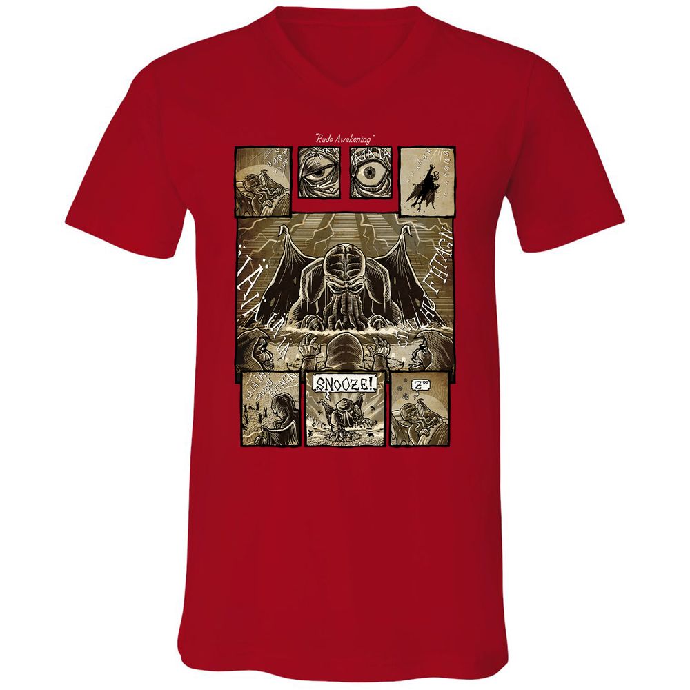 Unisex V-Neck T-Shirt - ABLSS4ZC - Red - 3