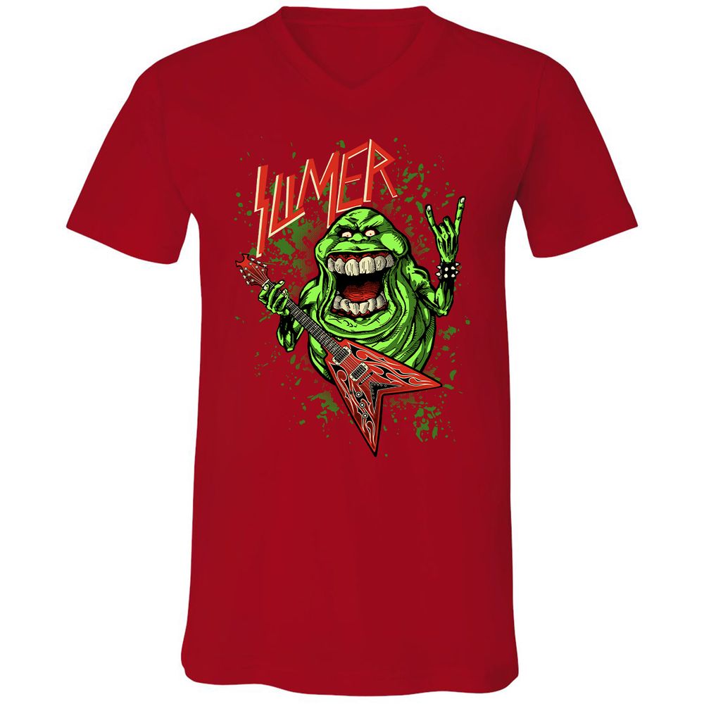 Unisex V-Neck T-Shirt - 2LWM6E55 - Red - 3