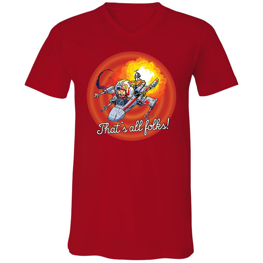 Unisex V-Neck T-Shirt - MYXKK9KA - Red - 3