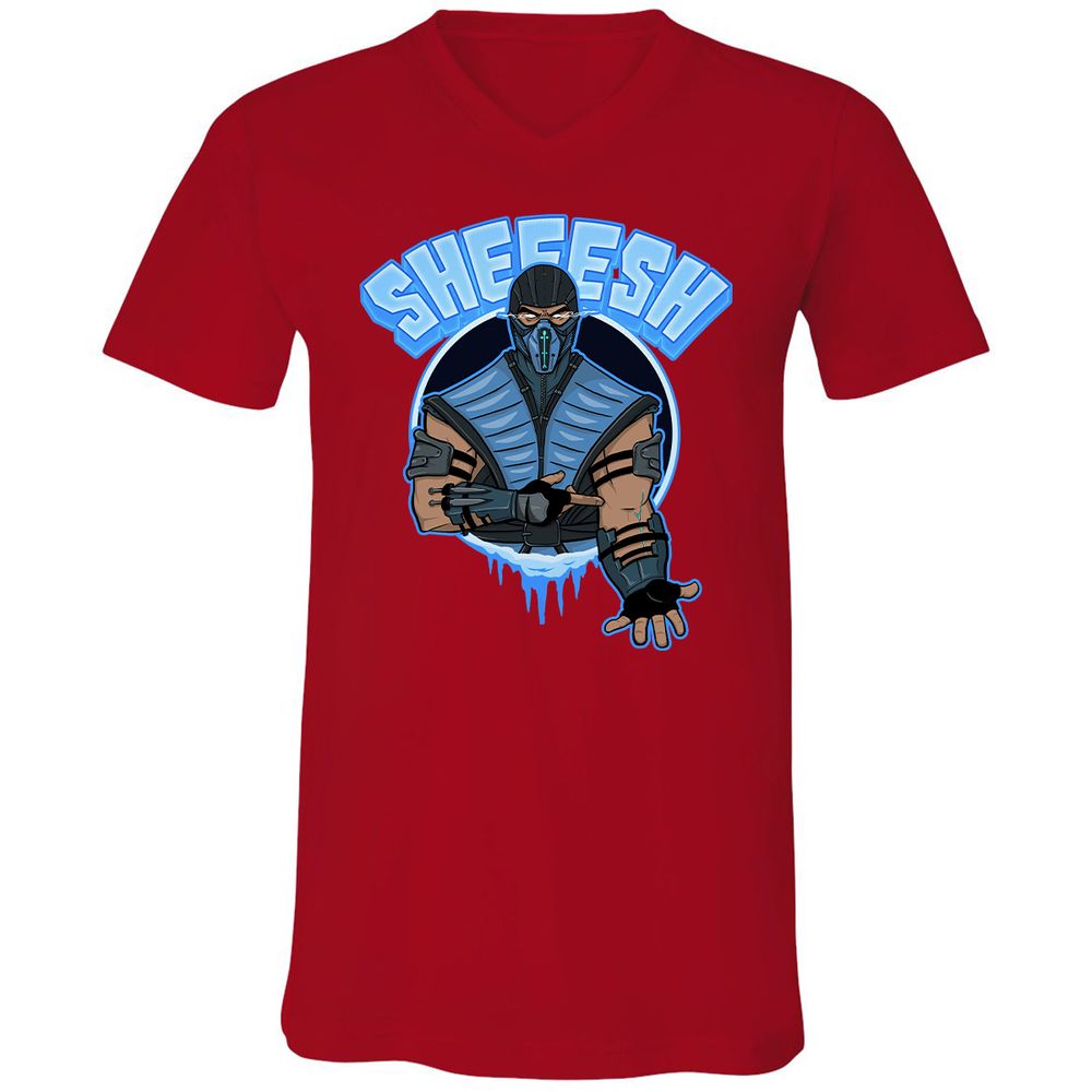 Unisex V-Neck T-Shirt - 6R4MV69P - Red - 3