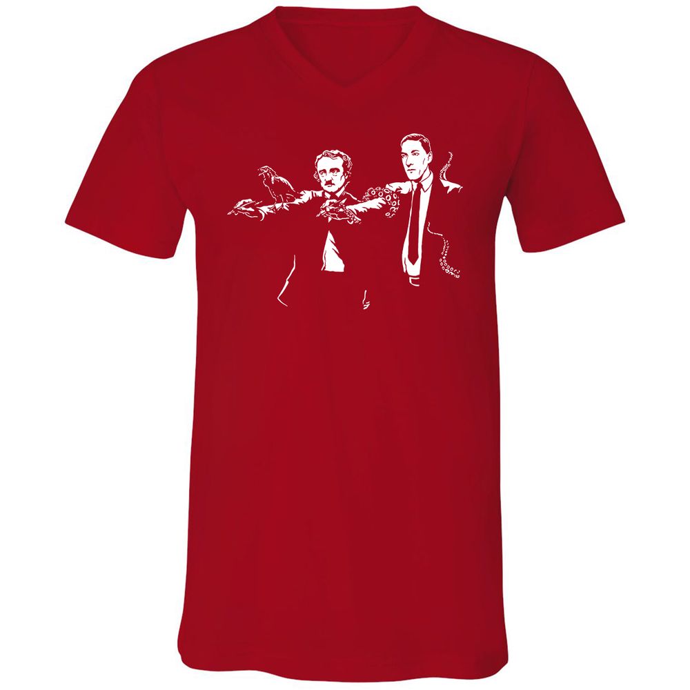 Unisex V-Neck T-Shirt - FSHCEVVY - Red - 3