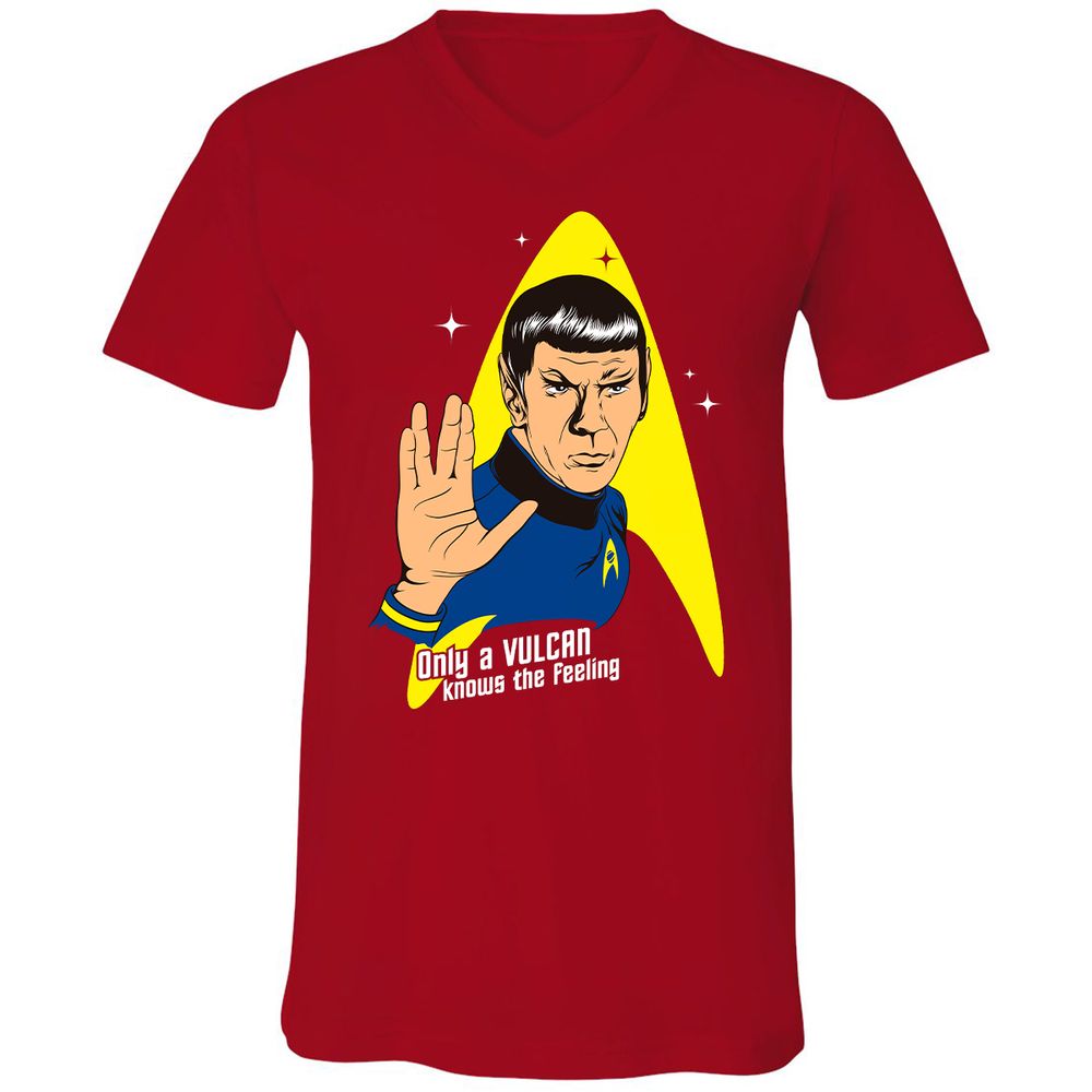 Unisex V-Neck T-Shirt - 9JQPN2ZJ - Red - 3