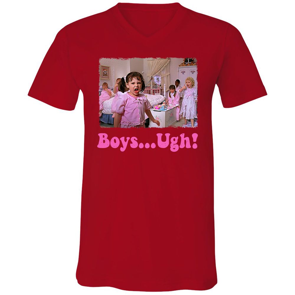 Unisex V-Neck T-Shirt - 7X4W4YJ3 - Red - 3