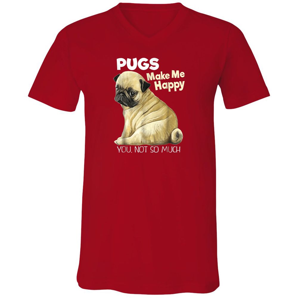 Unisex V-Neck T-Shirt - 23DFX8YW - Red - 3