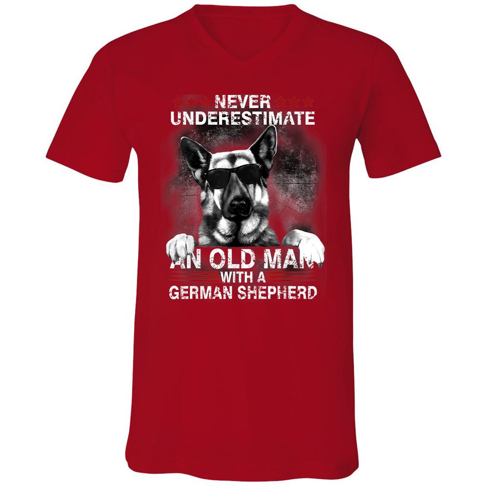 Unisex V-Neck T-Shirt - CRS5KBMZ - Red - 3