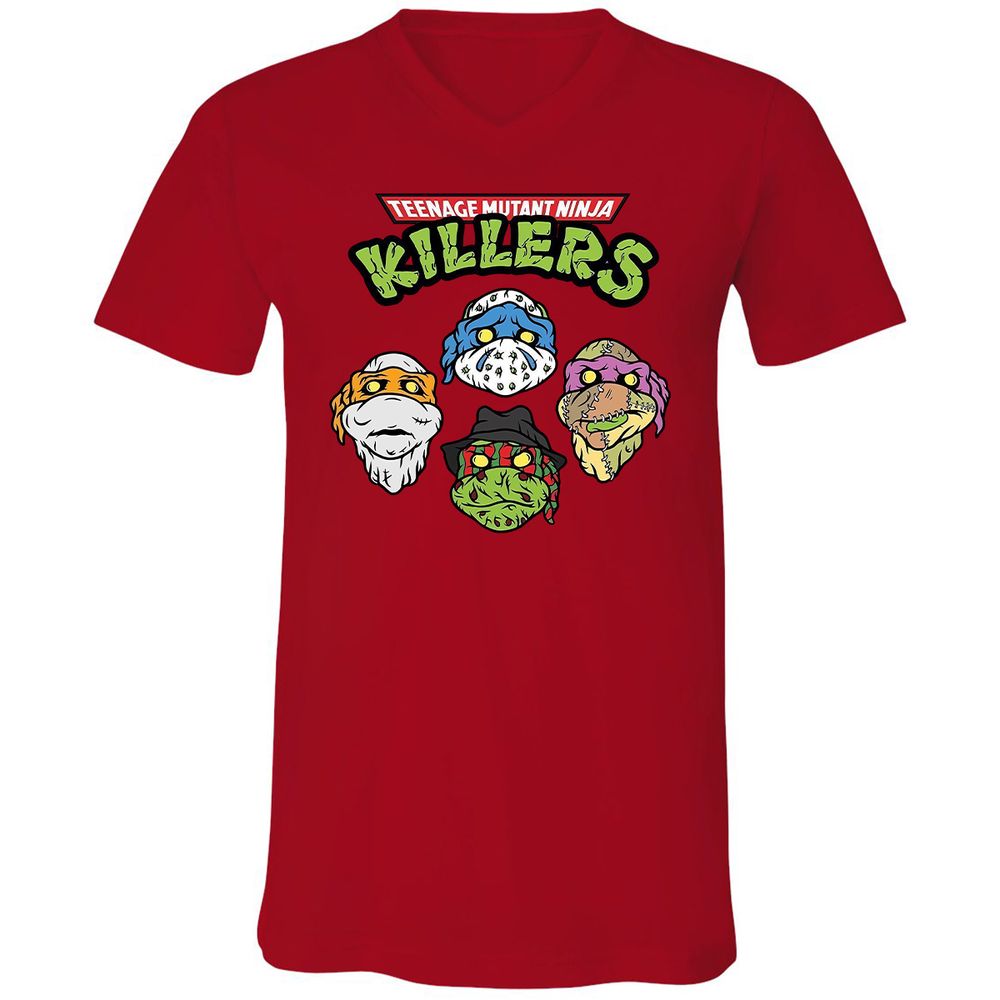 Unisex V-Neck T-Shirt - 844EYH3U - Red - 3