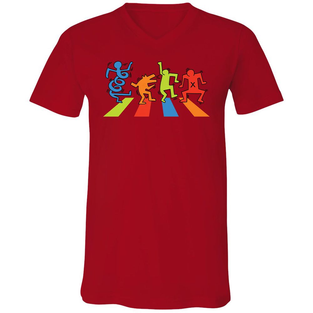 Unisex V-Neck T-Shirt - D3NVX7Z6 - Red - 3