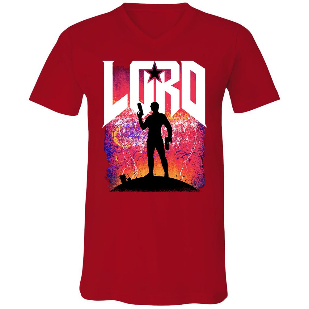 Unisex V-Neck T-Shirt - QVZ86QZ3 - Red - 3