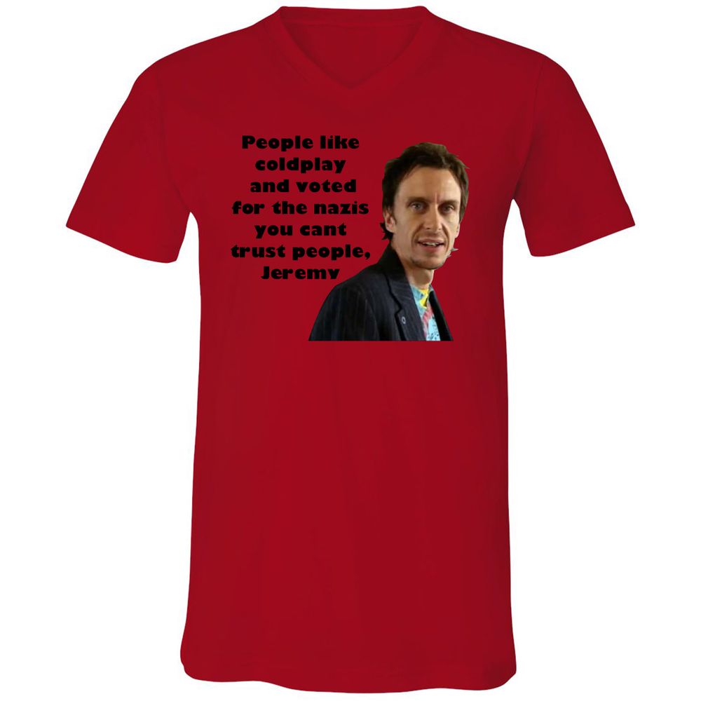 Unisex V-Neck T-Shirt - S7TCQBAB - Red - 3