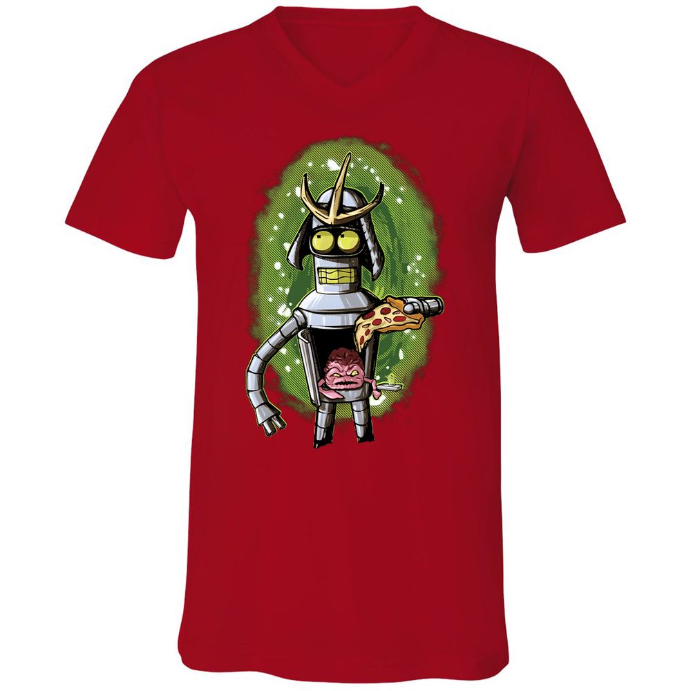 Unisex V-Neck T-Shirt - 22Q6MAA6 - Red - 3
