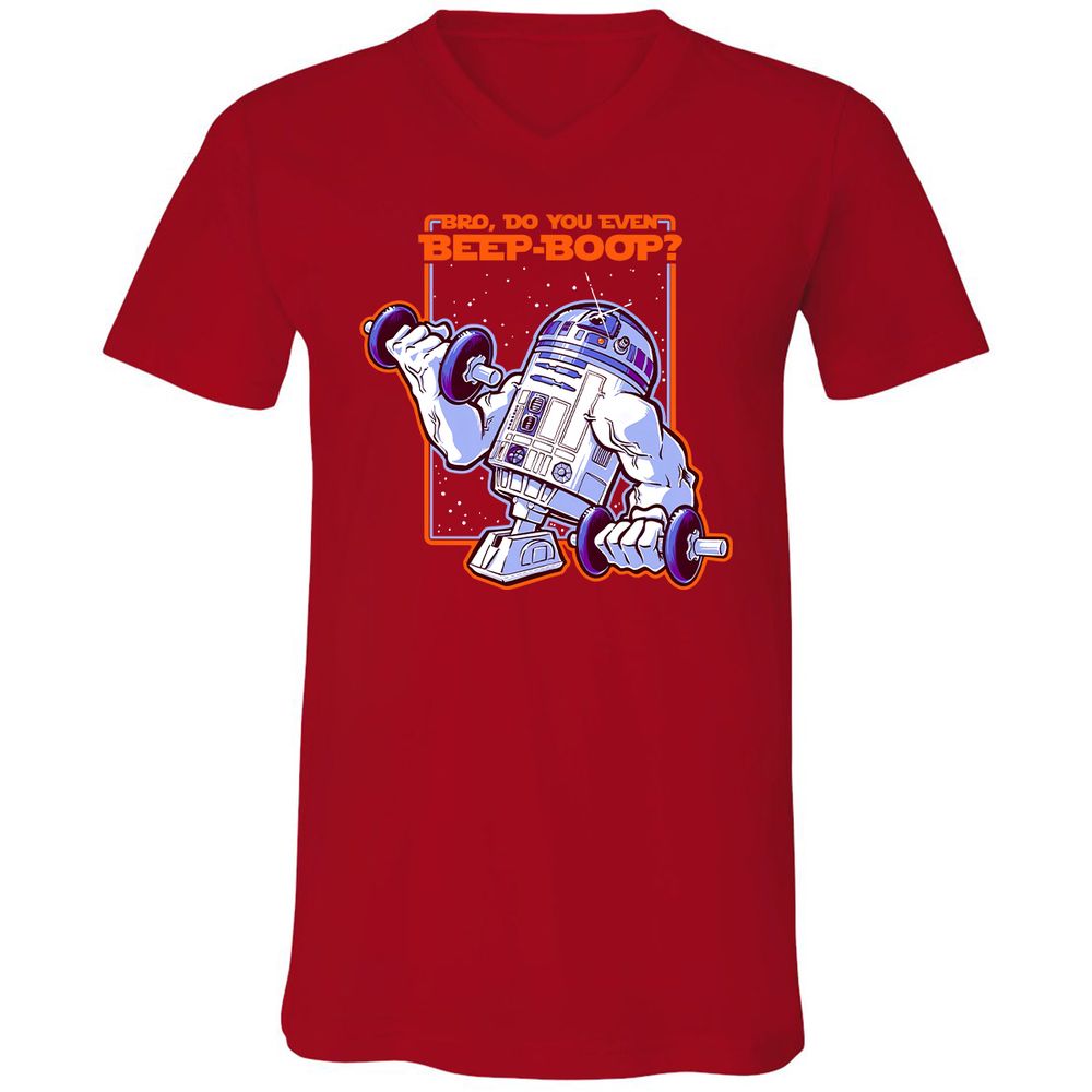 Unisex V-Neck T-Shirt - S72EU9YA - Red - 3