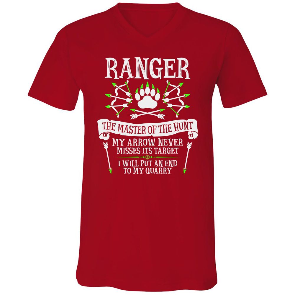 Unisex V-Neck T-Shirt - K3ZMKPL3 - Red - 3