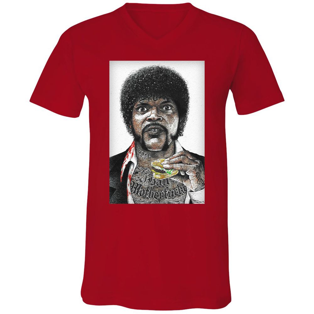 Unisex V-Neck T-Shirt - CPZUPYF4 - Red - 3