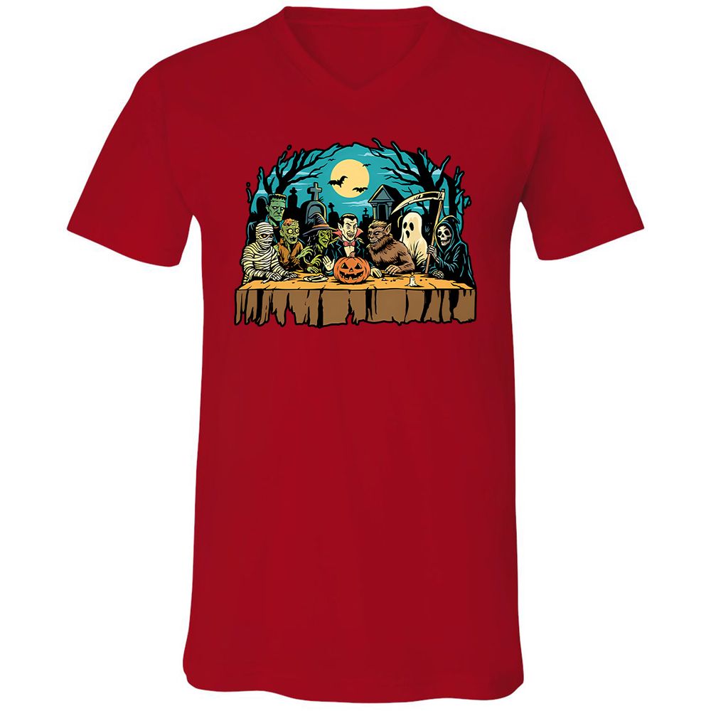 Unisex V-Neck T-Shirt - 8VW543R3 - Red - 3