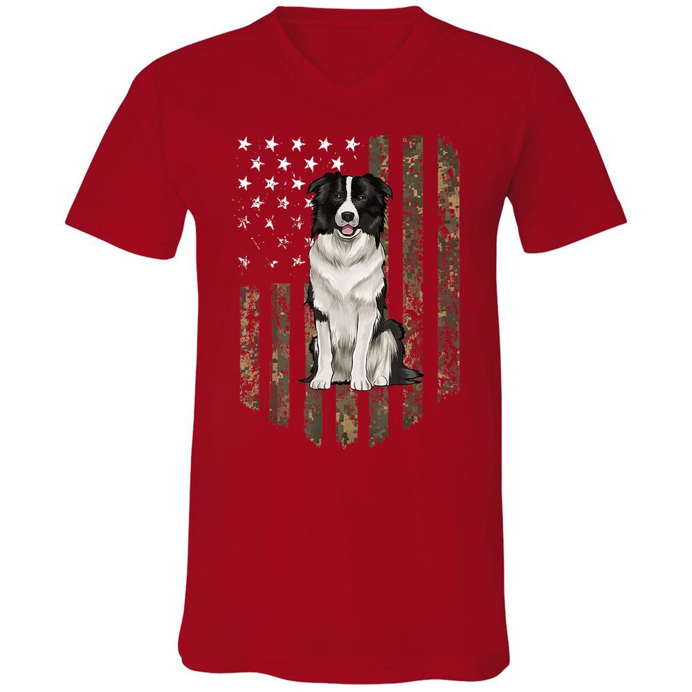Unisex V-Neck T-Shirt - CMHFVAAW - Red - 3