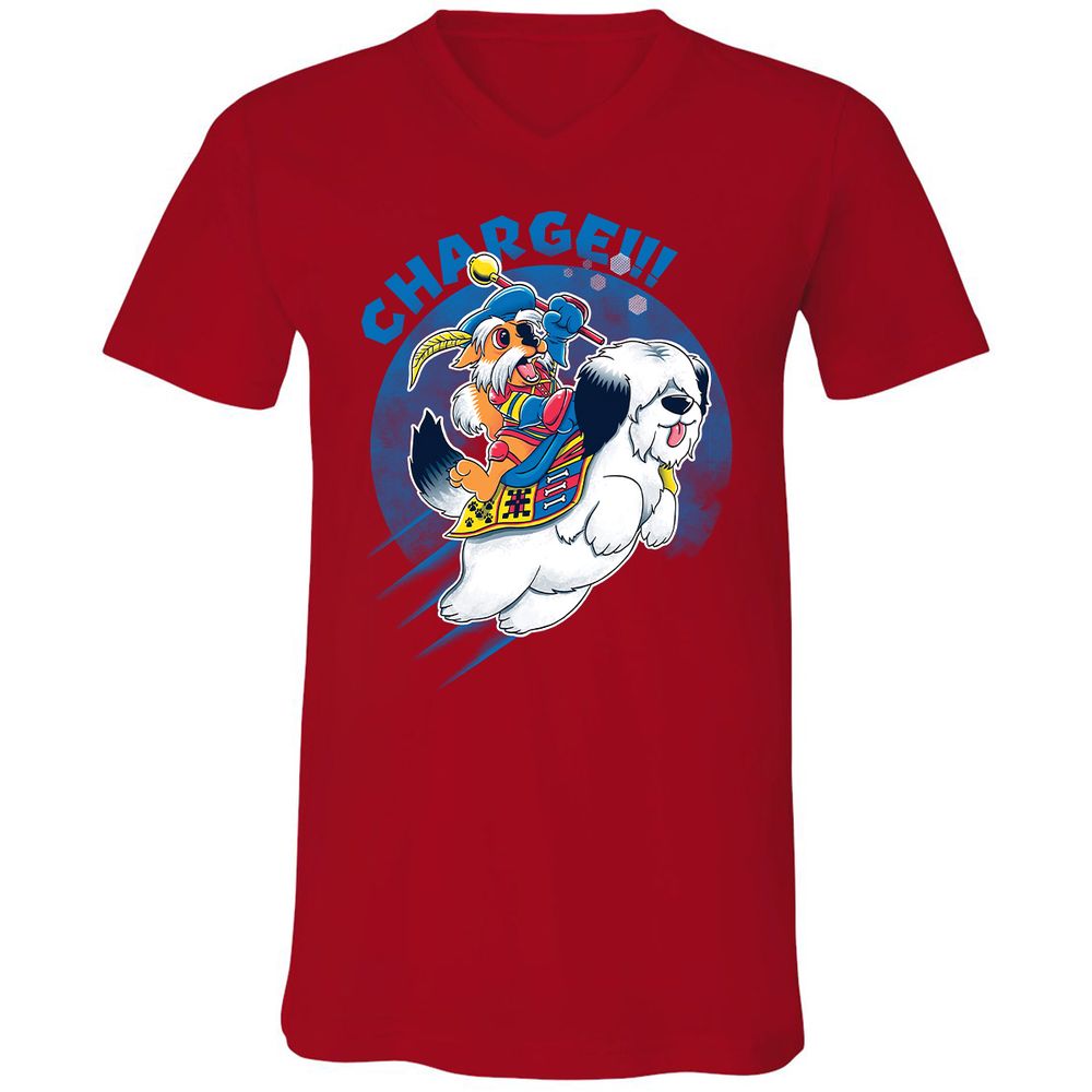 Unisex V-Neck T-Shirt - ME9HB4JU - Red - 3