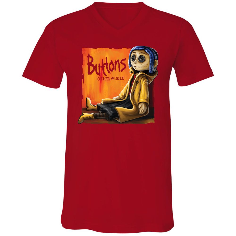 Unisex V-Neck T-Shirt - VULUVM1Y - Red - 3