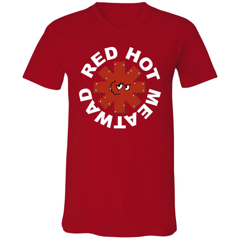 Unisex V-Neck T-Shirt - Z9ZL6VYN - Red - 3