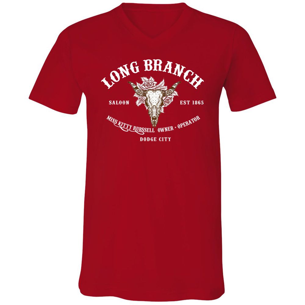 Unisex V-Neck T-Shirt - KRL1X7MH - Red - 3
