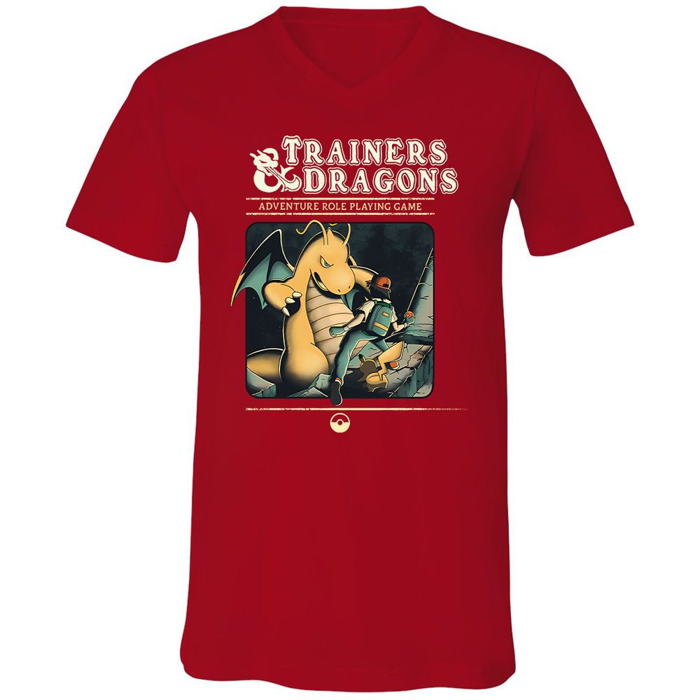 Unisex V-Neck T-Shirt - VHWZBAR7 - Red - 3