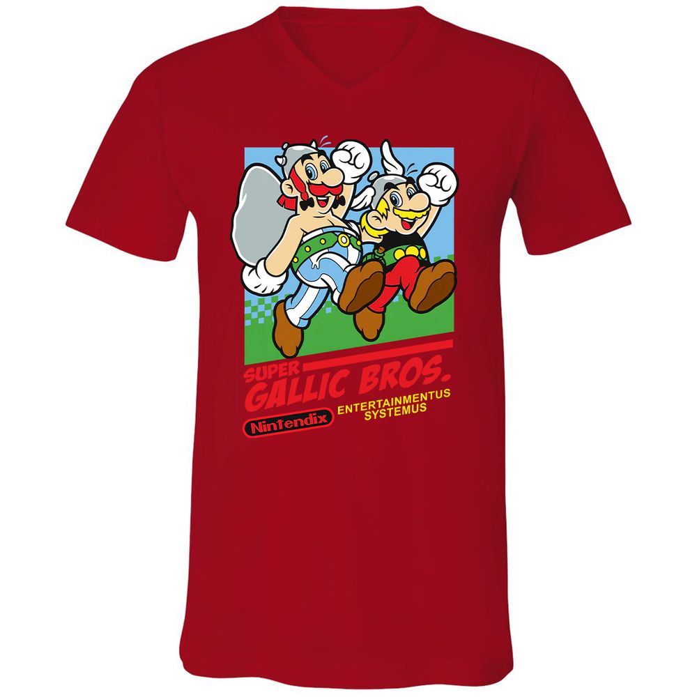 Unisex V-Neck T-Shirt - C4M589FP - Red - 3