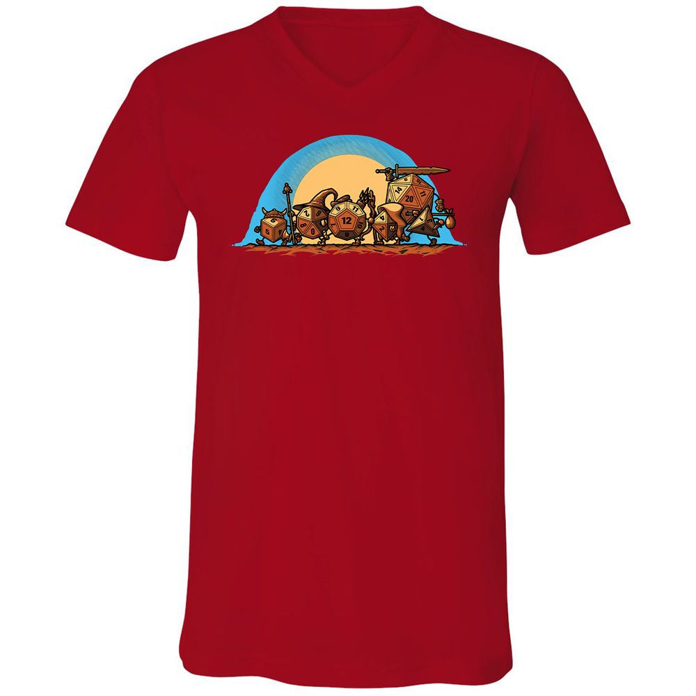 Unisex V-Neck T-Shirt - UDAEVBYL - Red - 3