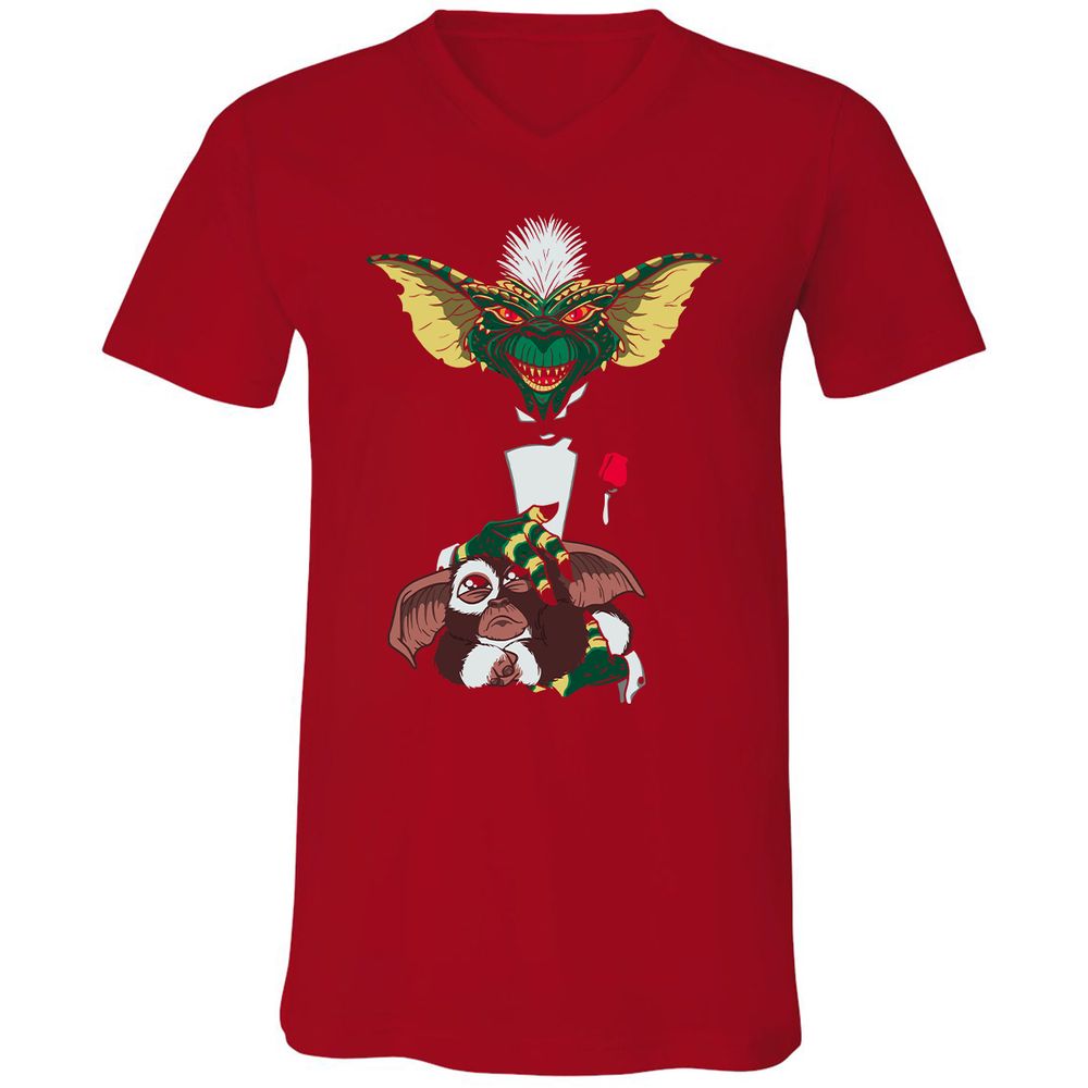 Unisex V-Neck T-Shirt - RVVGQD4S - Red - 3