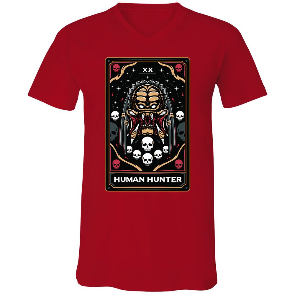 Unisex V-Neck T-Shirt - R54ATQTD - Red - 3