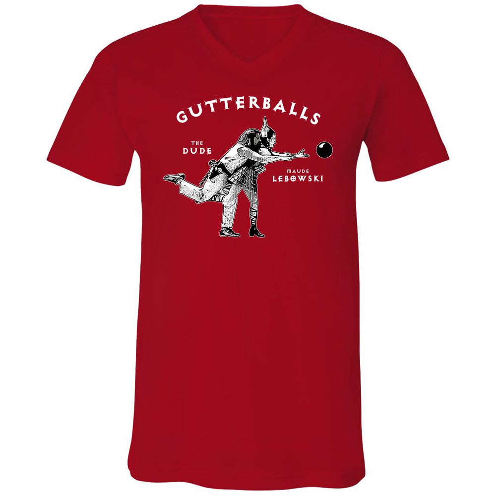 Unisex V-Neck T-Shirt - 9G7K5227 - Red - 3