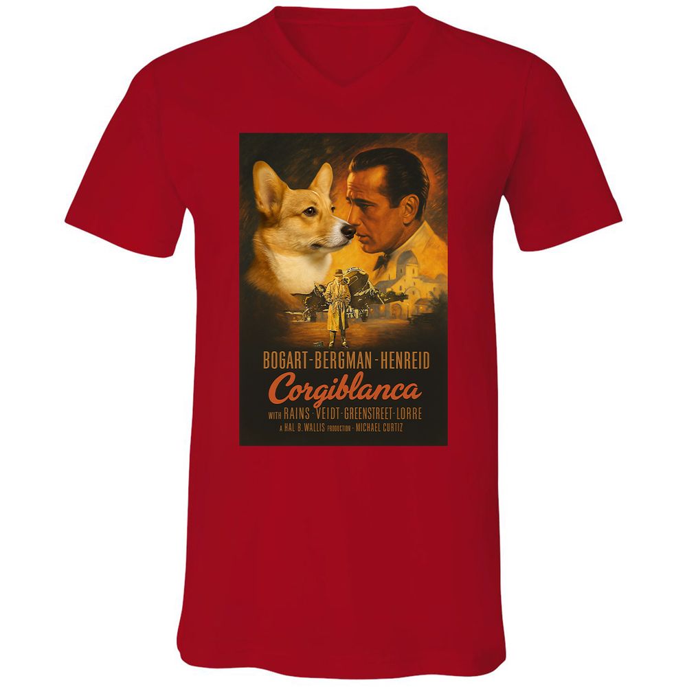 Unisex V-Neck T-Shirt - G7T25YXS - Red - 3