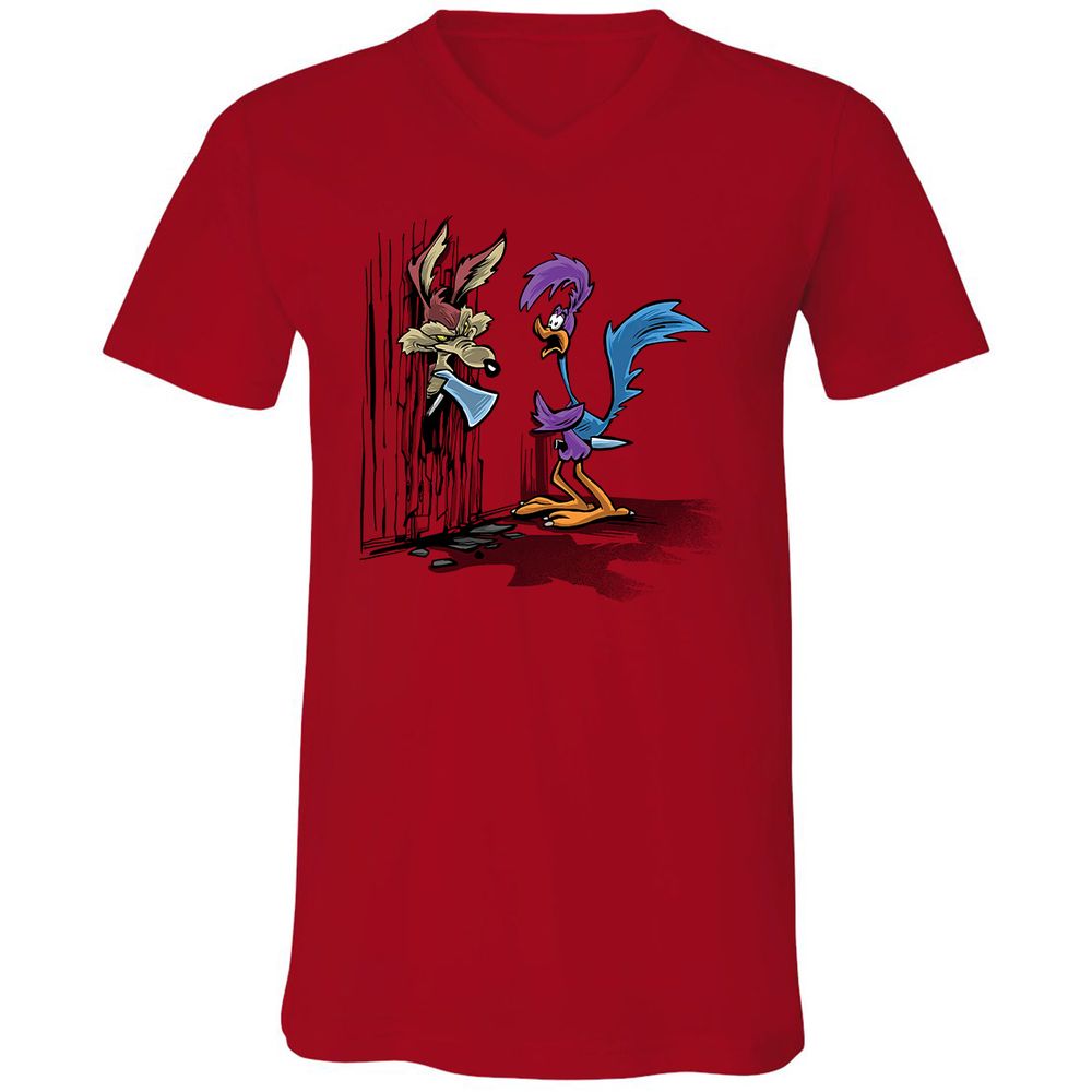 Unisex V-Neck T-Shirt - 45GNGDC7 - Red - 3