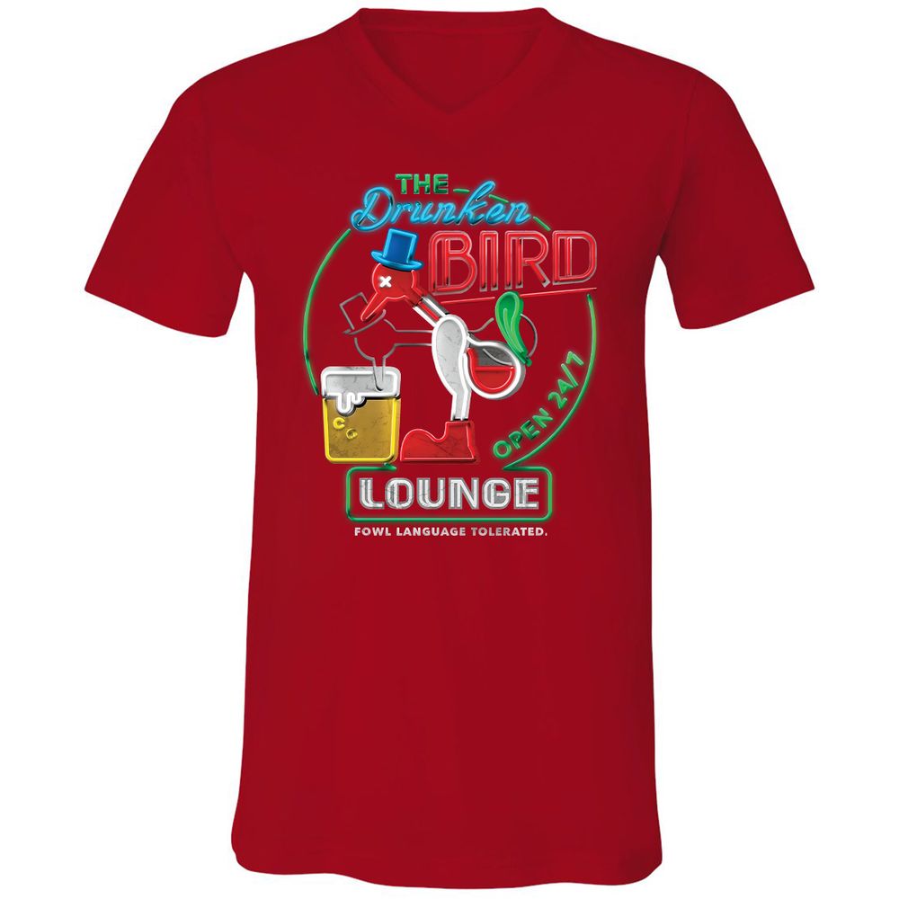 Unisex V-Neck T-Shirt - 7BZXF5NS - Red - 3