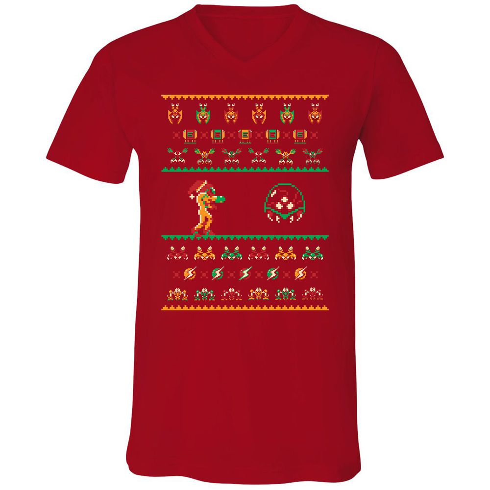Unisex V-Neck T-Shirt - D5TCENJ3 - Red - 3