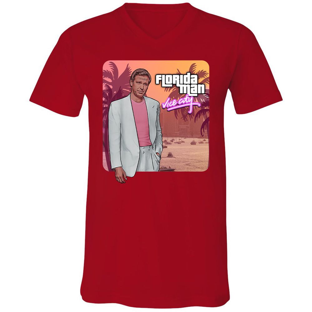 Unisex V-Neck T-Shirt - 9A638SXT - Red - 3