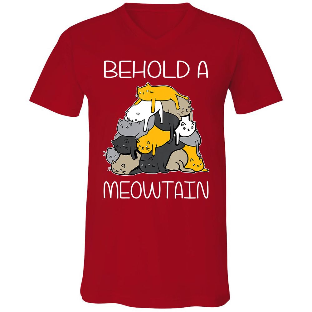 Unisex V-Neck T-Shirt - CEV3XXBY - Red - 3