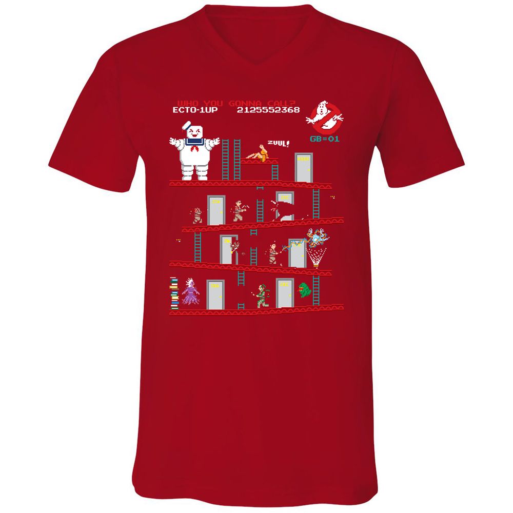 Unisex V-Neck T-Shirt - QUD3YU4T - Red - 3