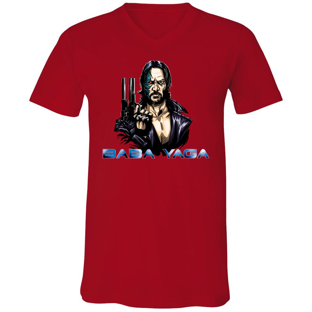 Unisex V-Neck T-Shirt - F3FKQY1T - Red - 3