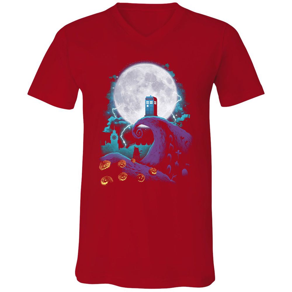 Unisex V-Neck T-Shirt - U8KQULJQ - Red - 3