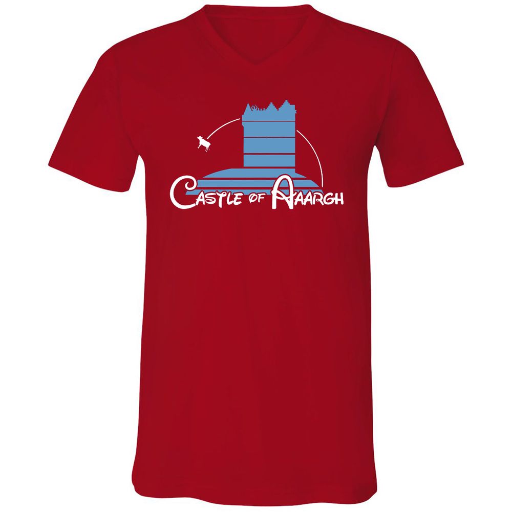 Unisex V-Neck T-Shirt - ZQBYMV76 - Red - 3