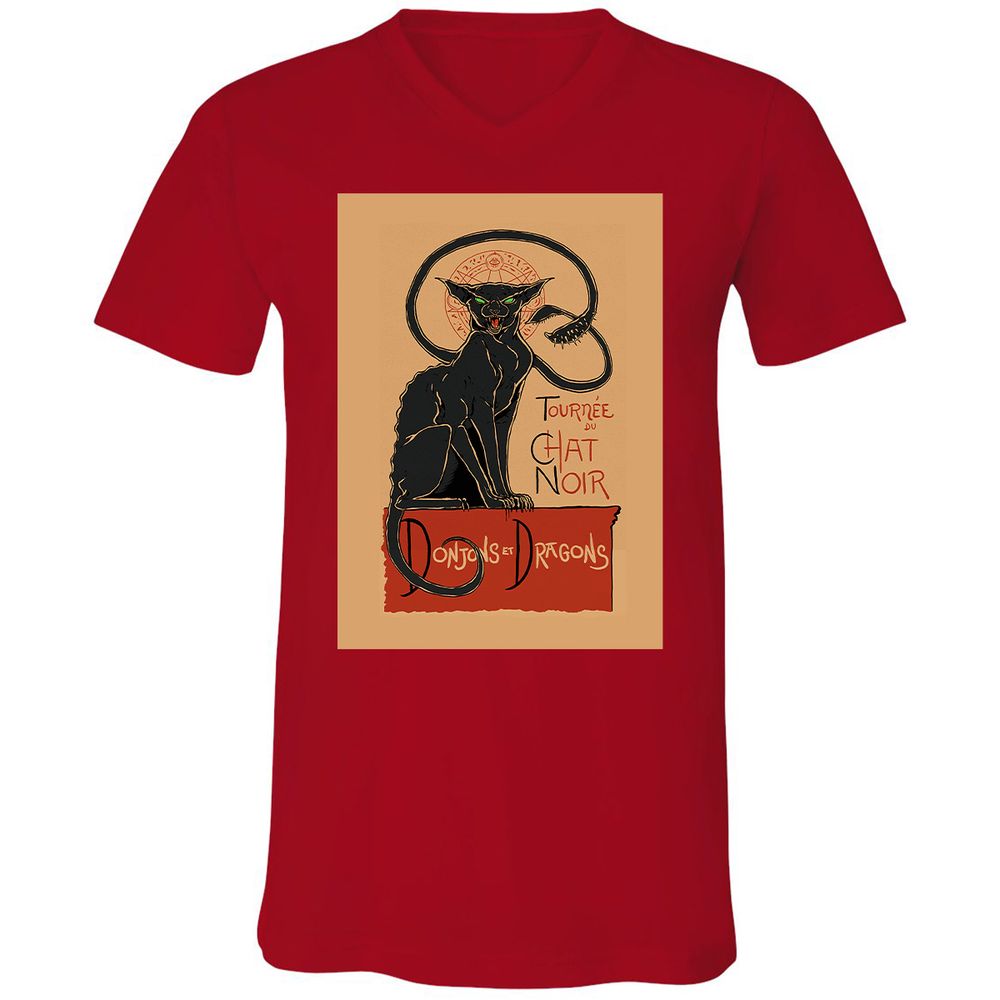 Unisex V-Neck T-Shirt - TVKTD76Q - Red - 3