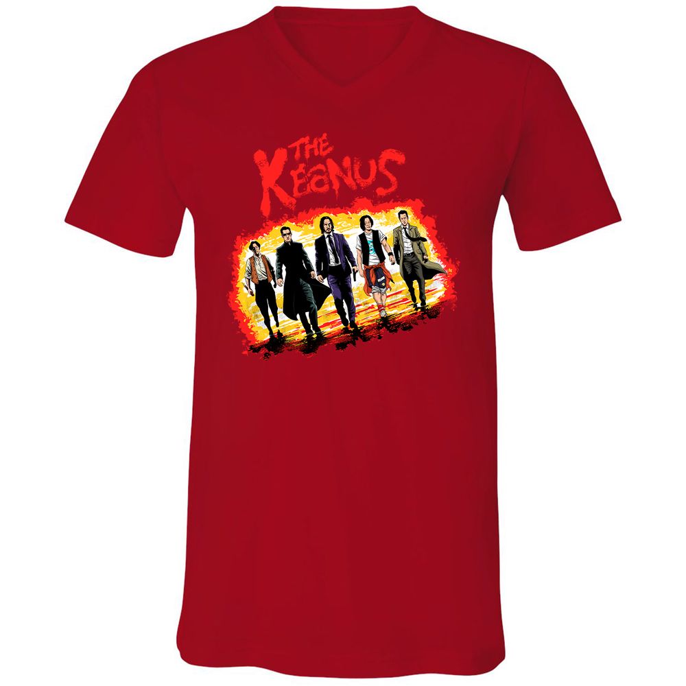 Unisex V-Neck T-Shirt - H3EJ3UFF - Red - 3