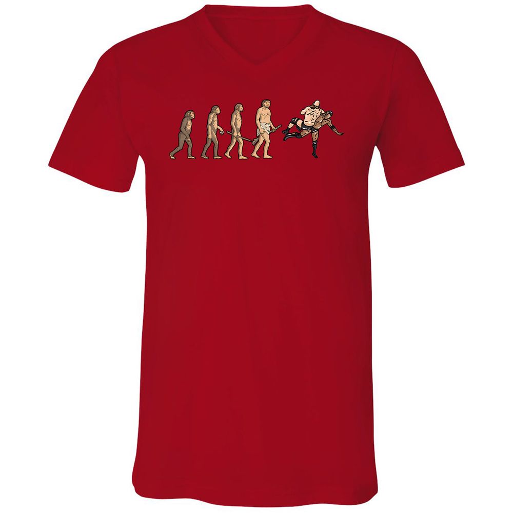 Unisex V-Neck T-Shirt - ZVKVDNJX - Red - 3