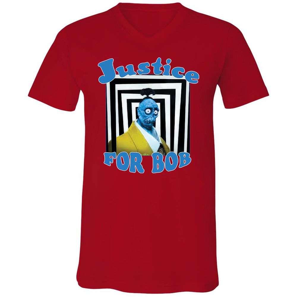 Unisex V-Neck T-Shirt - LAD5XWSS - Red - 3