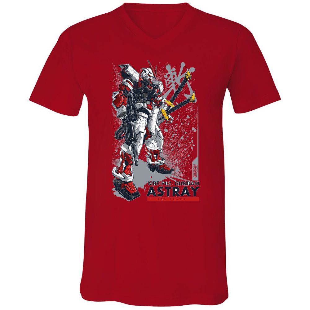 Unisex V-Neck T-Shirt - N2XZRY6U - Red - 3