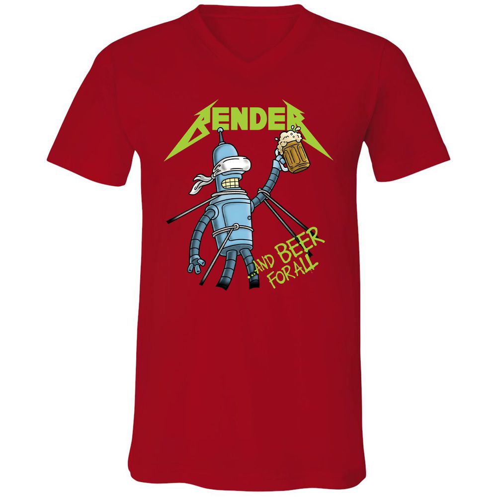 Unisex V-Neck T-Shirt - 75AK1AEJ - Red - 3