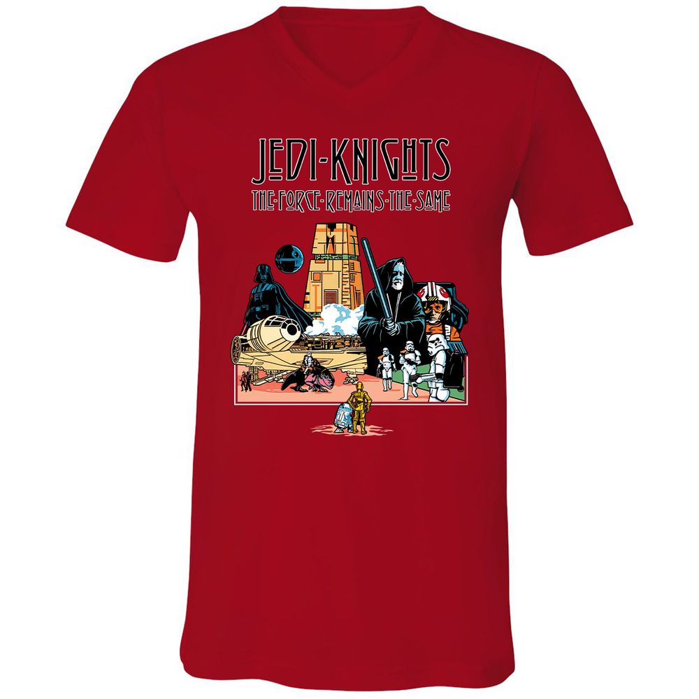 Unisex V-Neck T-Shirt - ZU6FL6U1 - Red - 3