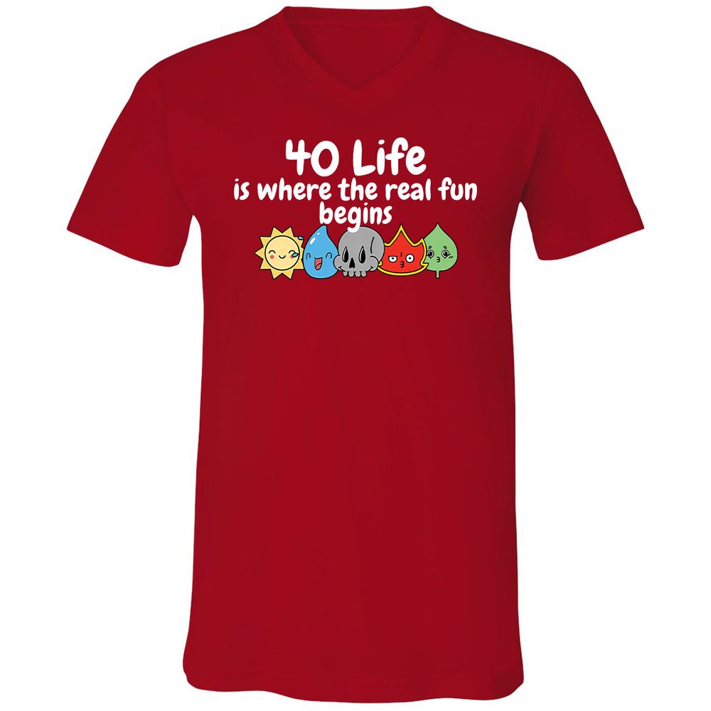 Unisex V-Neck T-Shirt - TD7CPA4V - Red - 3