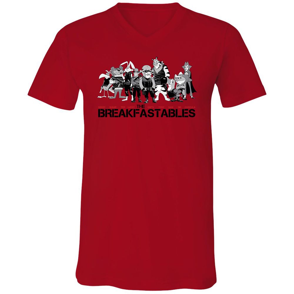 Unisex V-Neck T-Shirt - 4U17QBL9 - Red - 3